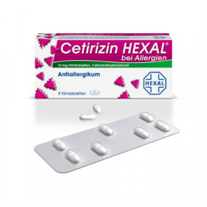 Produktbild von CETIRIZIN HEXAL Filmtabletten bei Allergien