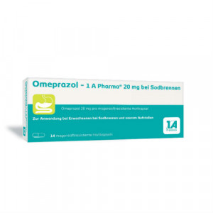 Produktbild von OMEPRAZOL-1A Pharma 20 mg bei Sodbrennen HKM