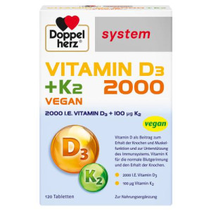 Produktbild von DOPPELHERZ Vitamin D3 2000+K2 system Tabletten