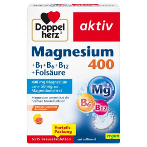 DOPPELHERZ Magnesium 400+B1+B6+B12+Fols&auml;ure BTA
